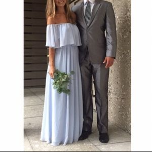Revelry Light Blue off the shoulder Gown